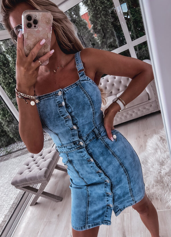 SUKIENKA JEANSOWA NA RAMIĄCZKACH DENIM-607597