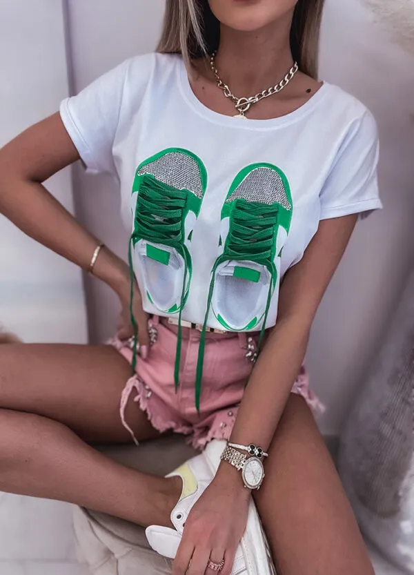 T-SHIRT Z NADRUKIEM SNEAKERS-608130