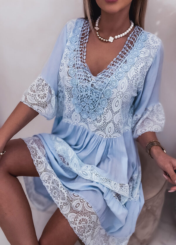 SUKIENKA Z KORONKĄ BOHO BABY BLUE-607721