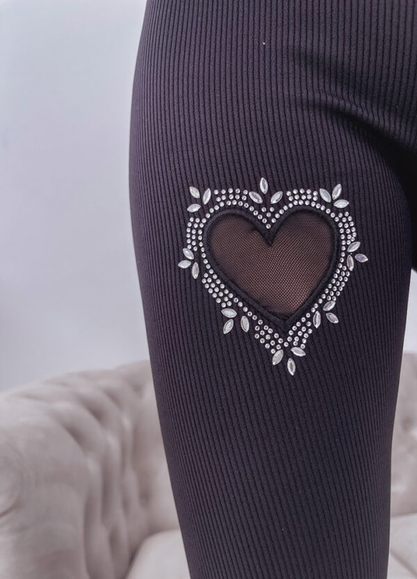 PRĄŻKOWANE LEGGINSY HEART-616336