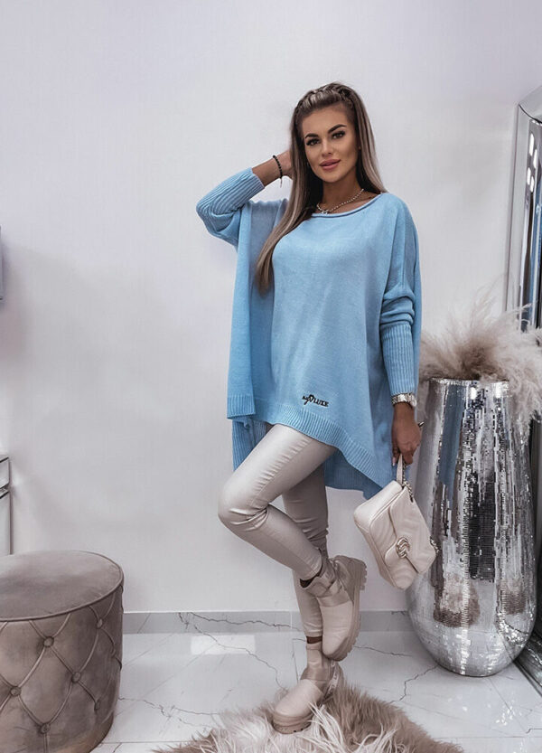 MY LUXE/ OVERSIZOWY SWETER BABY BLUE-611164