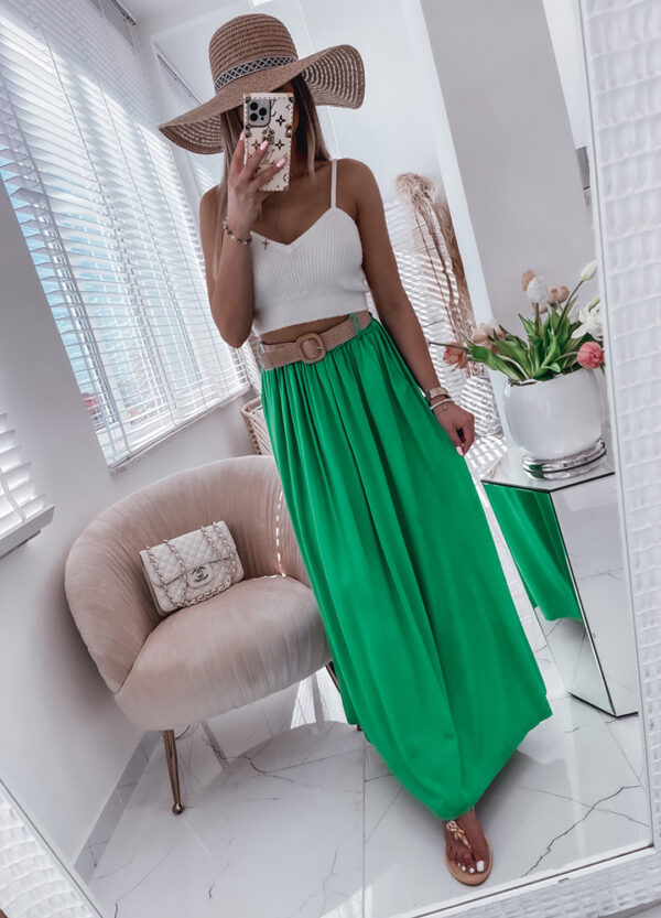 SPÓDNICA MAXI GREEN-613609