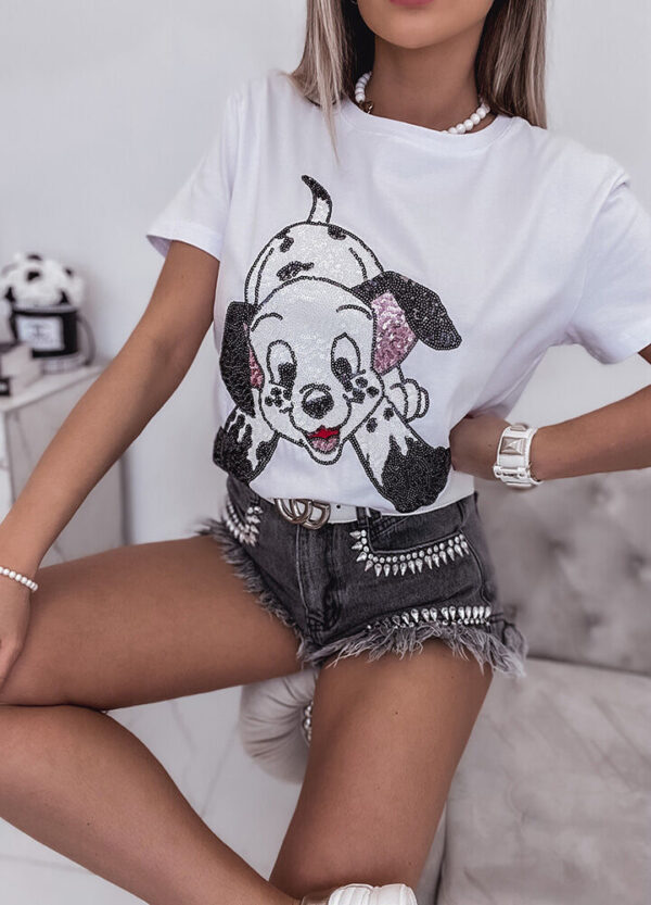 T-SHIRT Z CEKINAMI DALMATIAN-620599