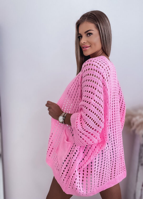 AŻUROWY KARDIGAN PINK-618259