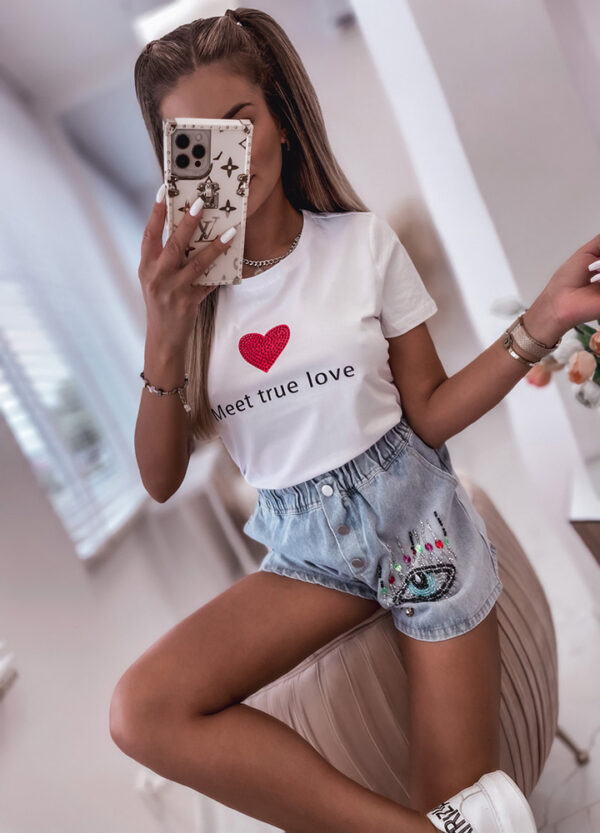 T-SHIRT Z NADRUKIEM TRUE LOVE-623357