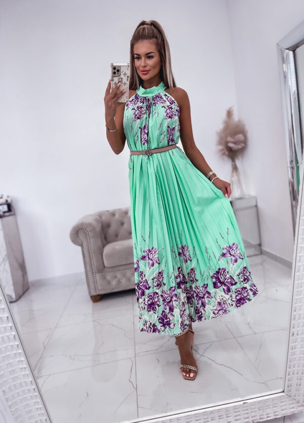 PLISOWANA SUKIENKA MAXI FLOWERS-627818