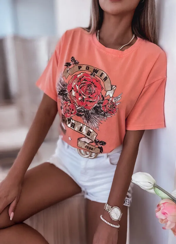 T-SHIRT Z NADRUKIEM GIRLS-627322