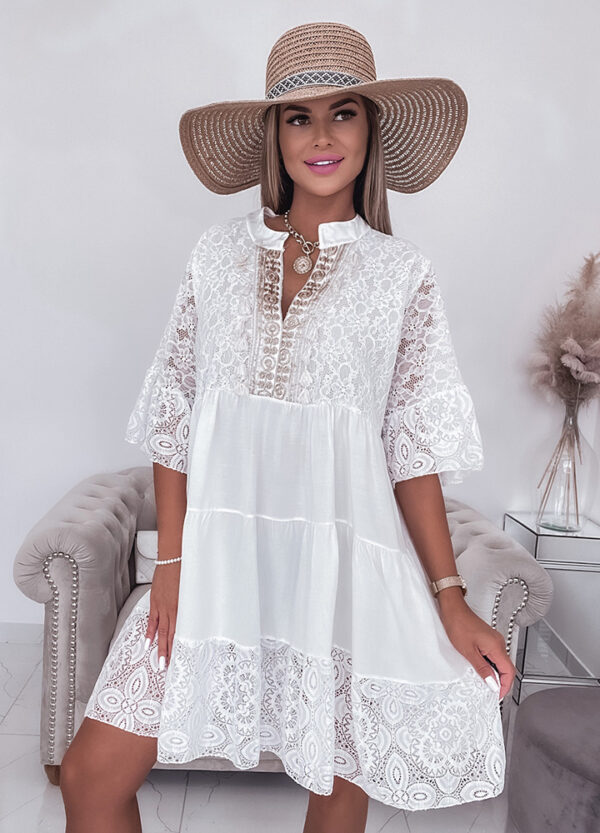 SUKIENKA BOHO Z KORONKOWYMI WSTAWKAMI -623832