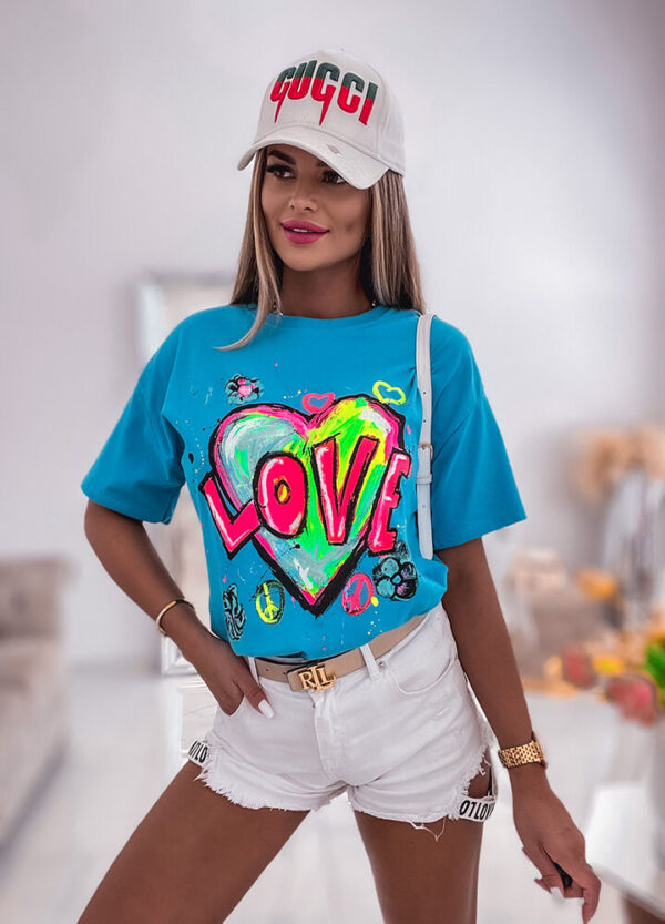 BAWEŁNIANY T-SHIRT GRAFFITI LOVE -631671