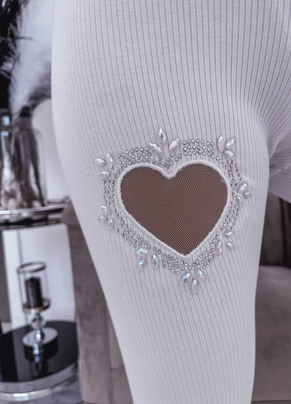 PRĄŻKOWANY KOMPLET / TOP + LEGGINSY HEART-630332