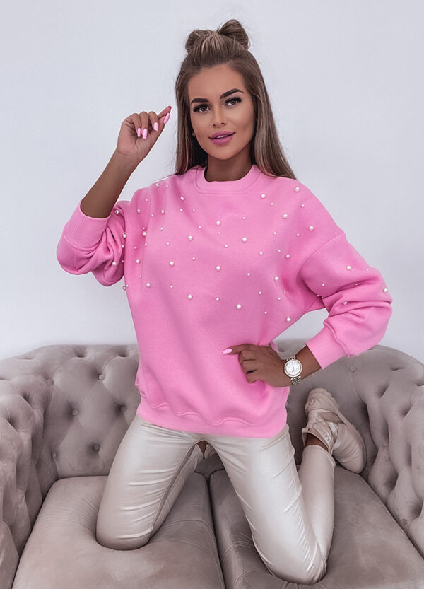 BLUZA OCIEPLANA Z PERŁAMI-634313