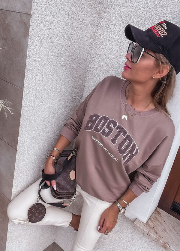 BAWEŁNIANA BLUZA BOSTON BROWN-640622