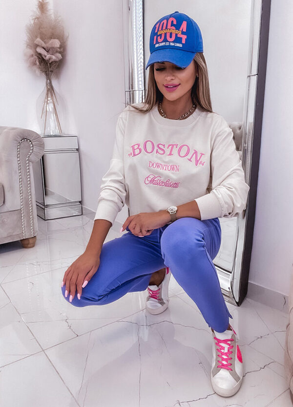 BAWEŁNIANA BLUZA BOSTON ECRU-643822