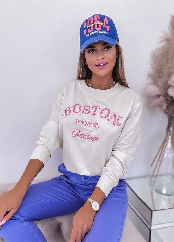 BAWEŁNIANA BLUZA BOSTON ECRU-643824