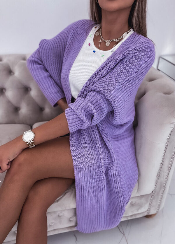 SWETER / KARDIGAN HEATHER / Z DOMIESZKĄ WEŁNY-643429