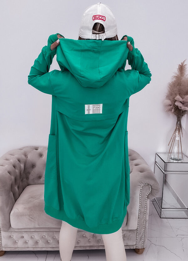 DŁUGA BLUZA DRESOWA BAWEŁNIANA GREEN-645245