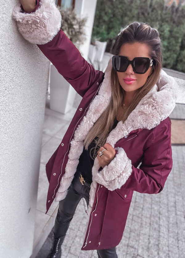 OCIEPLANA FUTERKIEM PARKA BURGUND-647749