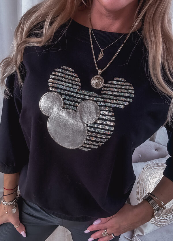 BAWEŁNIANA BLUZA Z CEKINAMI MICKEY-653339