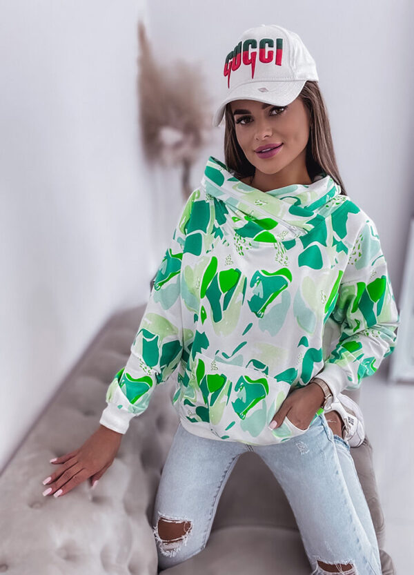 BAWEŁNIANA BLUZA Z KOŁNIERZEM LIME-654557