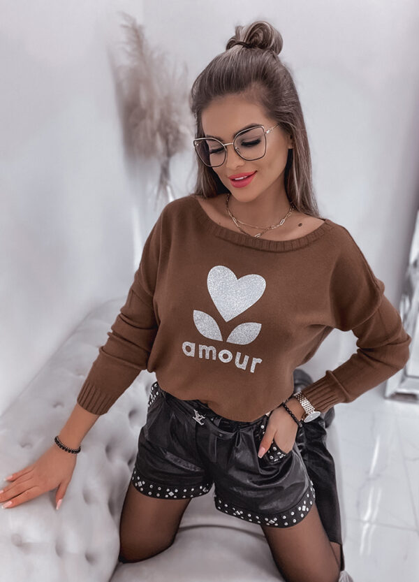 SWETER Z NADRUKIEM AMOUR-654964