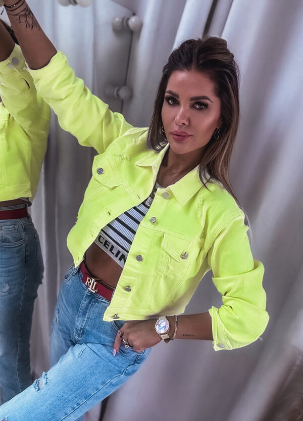 KATANA JEANSOWA NEON YELLOW-0