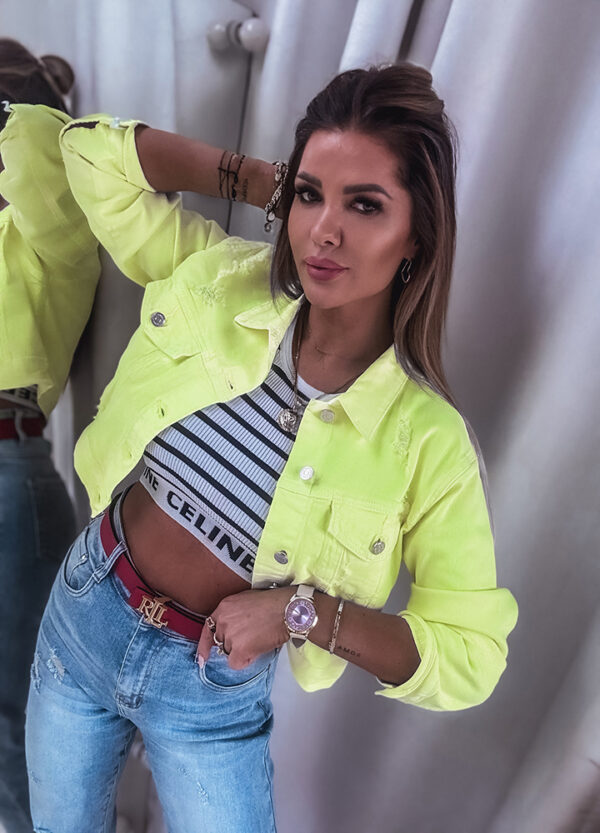 KATANA JEANSOWA NEON YELLOW-658794