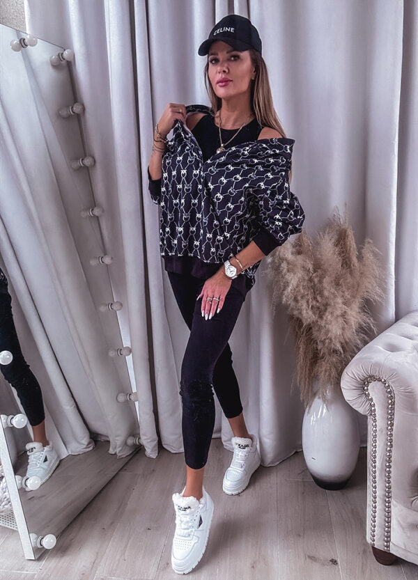 TRZYCZĘŚCIOWY KOMPLET / BLUZA OCIEPLANA+ LEGGINSY + TOP-659405