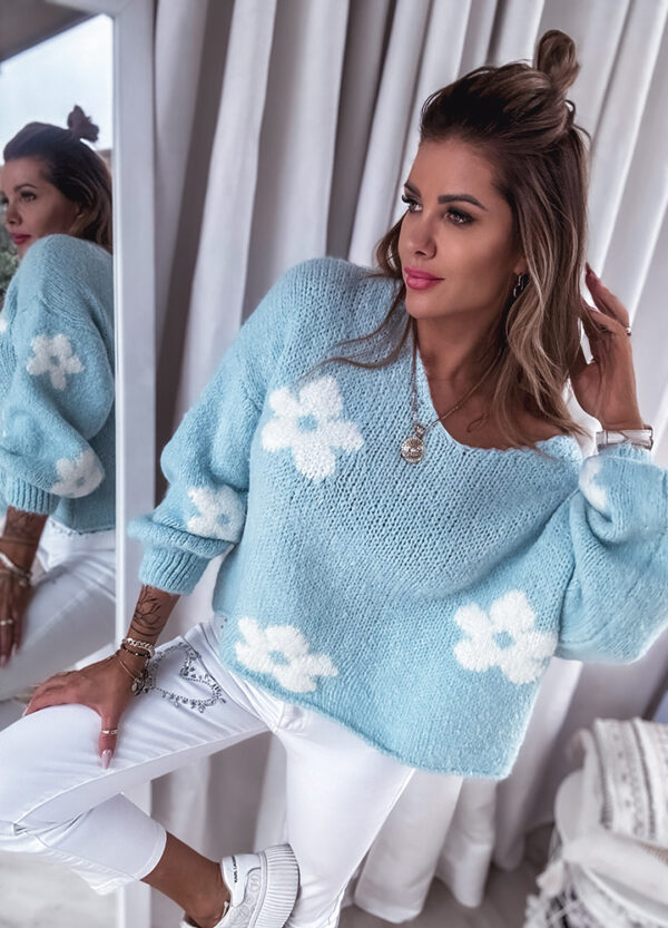 SWETER BABY BLUE FLOWER-662644