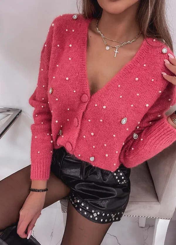 SWETER ZAPINANY NA GUZIKI RASPBERRY-661651