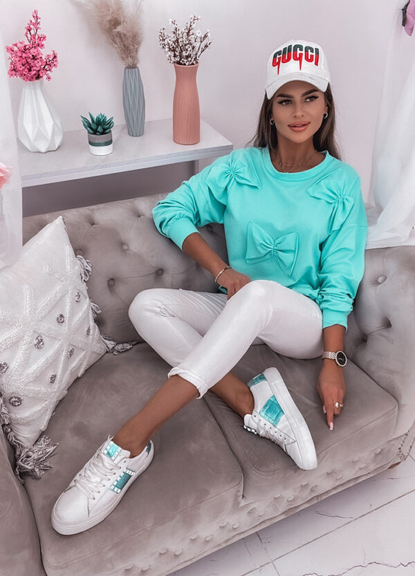 BLUZA Z KOKARDĄ MINT-667355