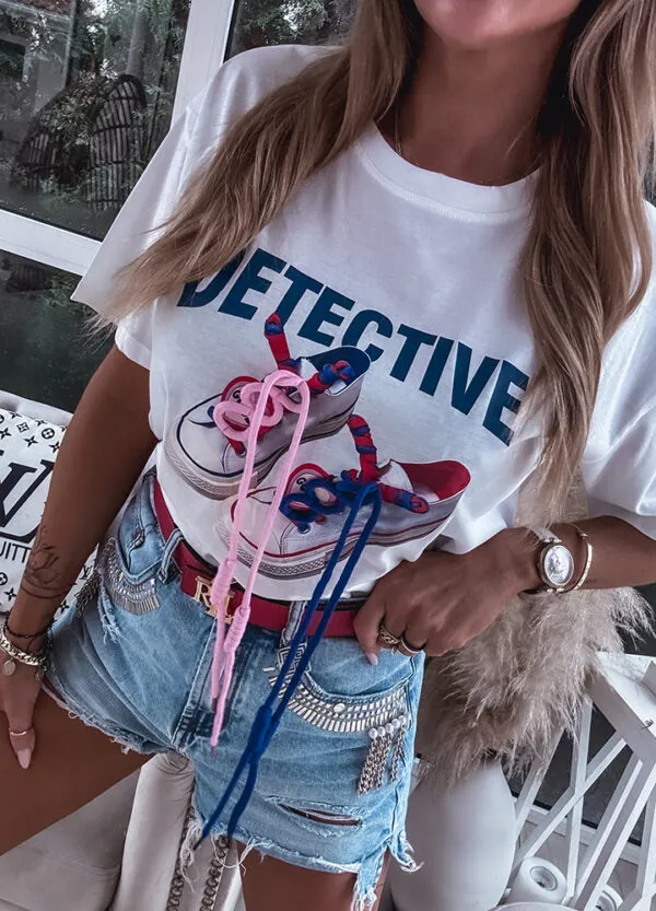 T-SHIRT Z NADRUKIEM DETECTIVE-663019