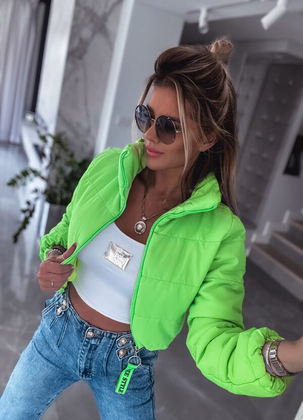 PIKOWANA KURTKA BOMBER NEON LIMONKA-0