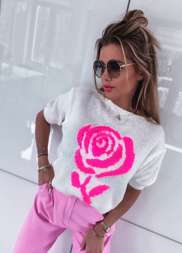 SWETER Z KRÓTKIM RĘKAWKIEM ROSES-0