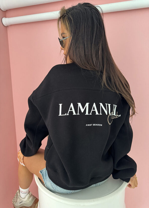 LA MANUEL / BLUZA DRESOWA Z LOGIEM BLACK-0