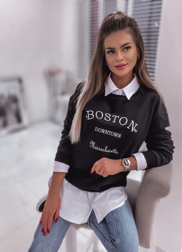 BAWEŁNIANA BLUZA BOSTON BLACK-0