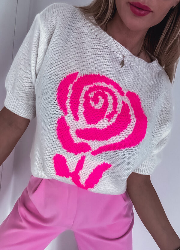 SWETER Z KRÓTKIM RĘKAWKIEM ROSES-667267