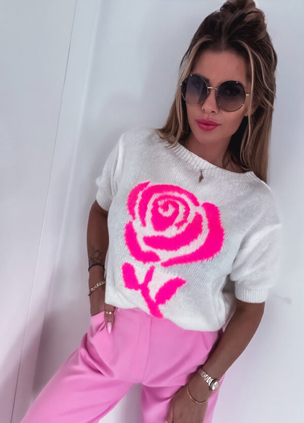 SWETER Z KRÓTKIM RĘKAWKIEM ROSES-667266