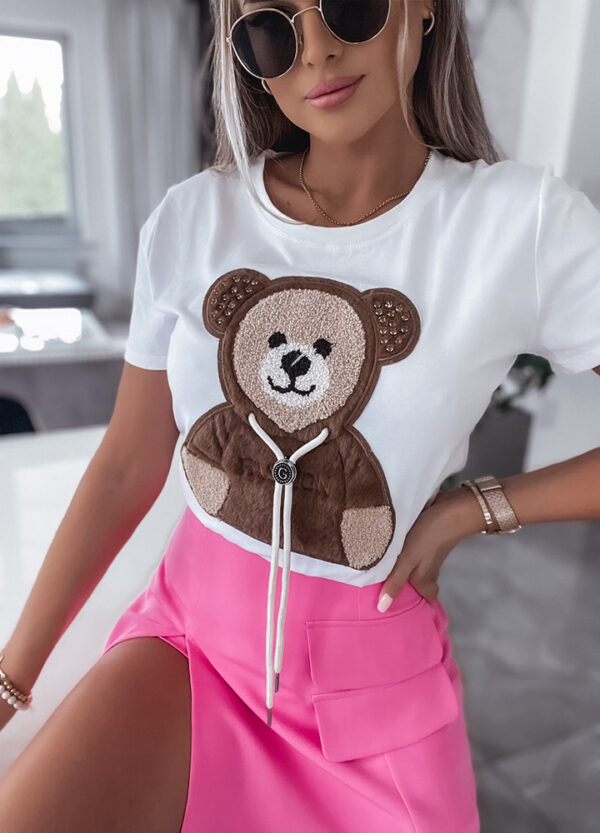 T-SHIRT Z PLUSZOWĄ APLIKACJĄ BEAR-669475