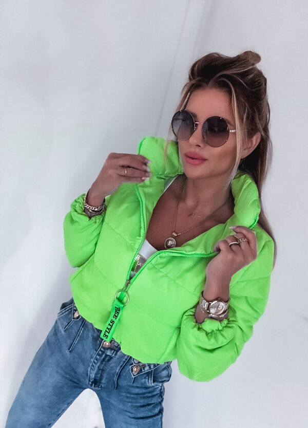 PIKOWANA KURTKA BOMBER NEON LIMONKA-666360