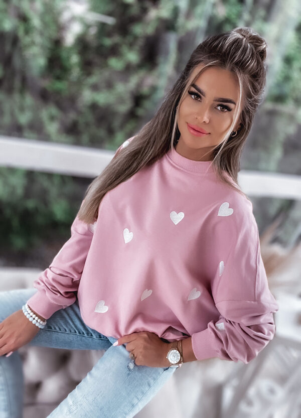 BAWEŁNIANA BLUZA Z NADRUKIEM HEART-672417