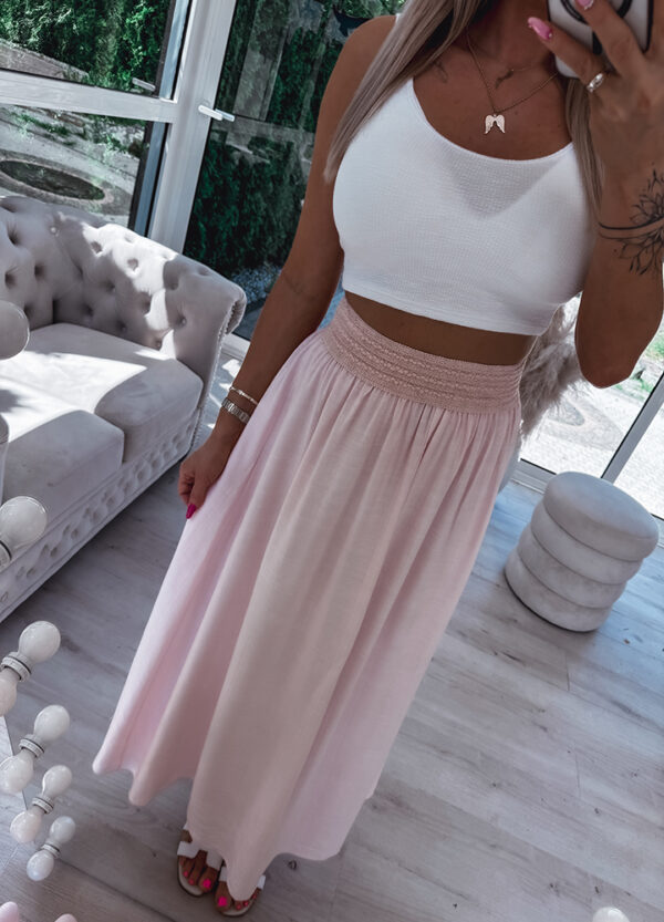 SPÓDNICA MAXI POWDER PINK-677571