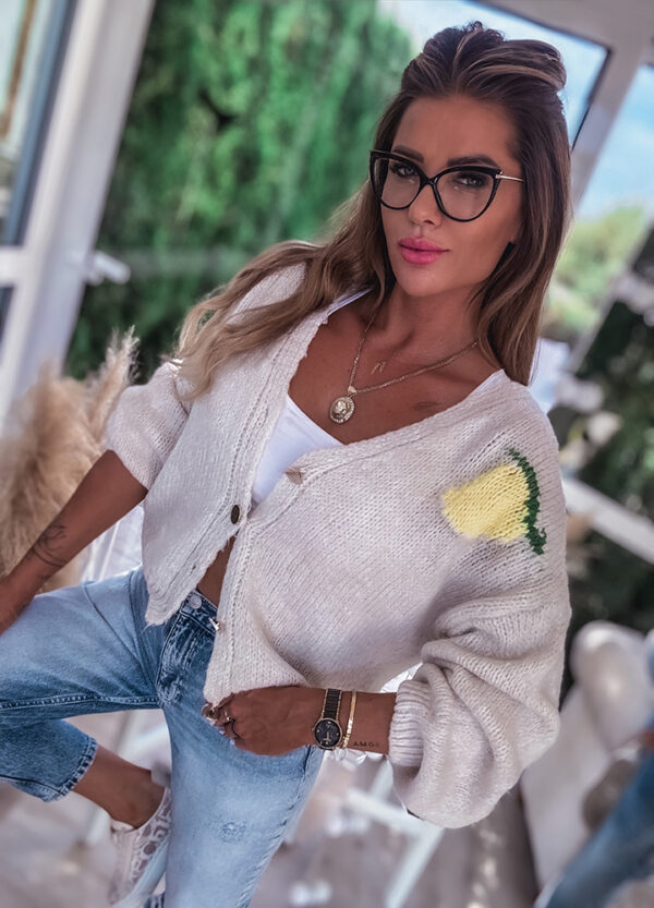 SWETER ZAPINANY NA GUZIKI CITRON BEIGE