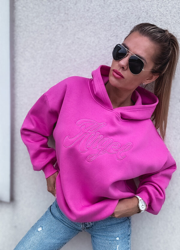 OCIEPLANA BLUZA Z KAPTUREM PINK