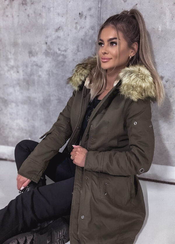 KURTKA PARKA Z FUTERKIEM KHAKI