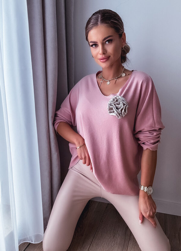 SWETER Z APLIKACJĄ ROSE SILVER