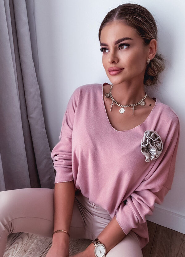 SWETER Z APLIKACJĄ ROSE SILVER