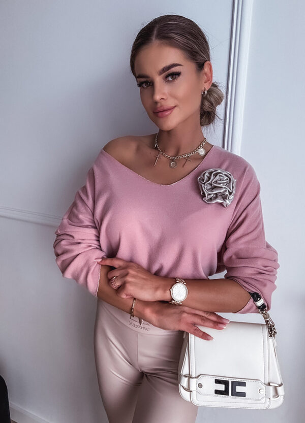 SWETER Z APLIKACJĄ ROSE SILVER