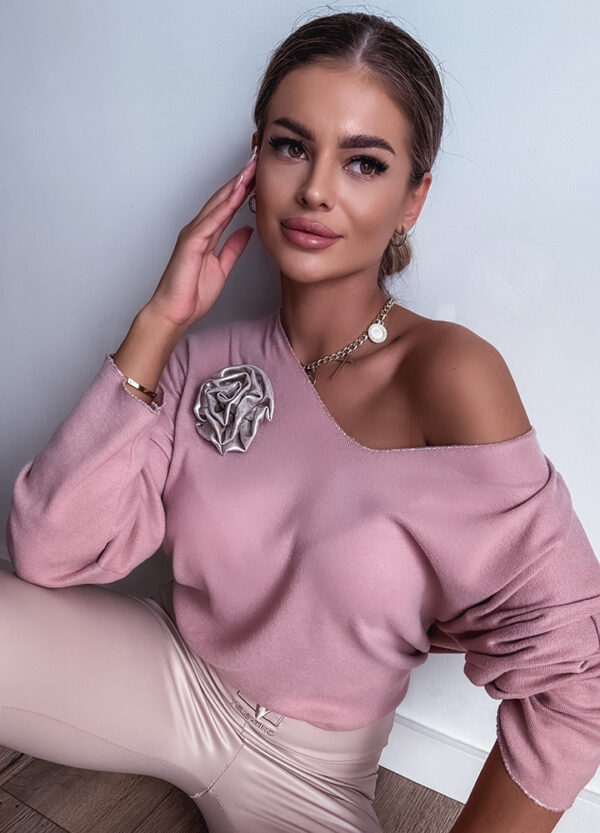 SWETER Z APLIKACJĄ ROSE SILVER