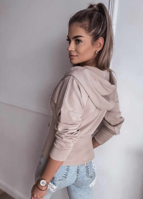 BAWEŁNIANA BLUZA ZE ŚCIĄGACZEM BEIGE