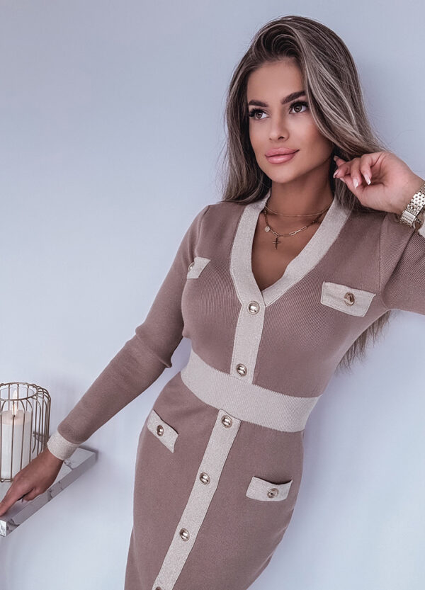 DZIANINOWA SUKIENKA ELLEN BEIGE